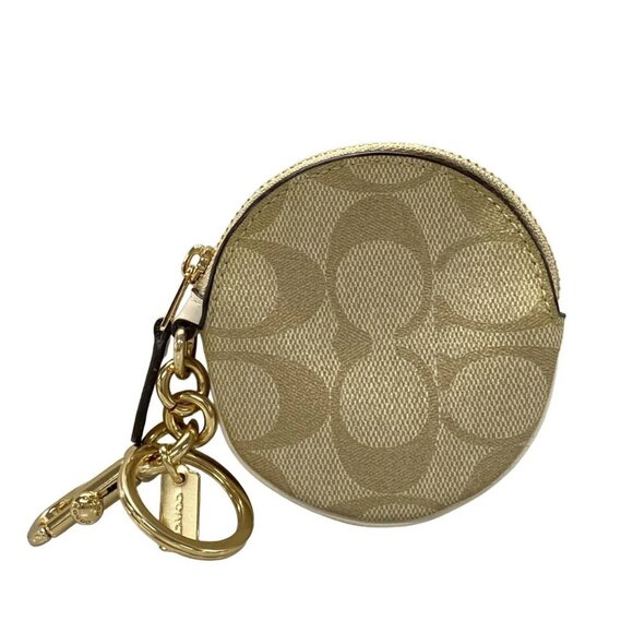 Auth COACH Signature CG762 Beige Light Brown PVC - Coin Case - Picture 2 of 12